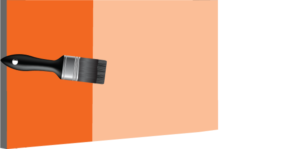 Illustration of waterproofing process with concrete and trees