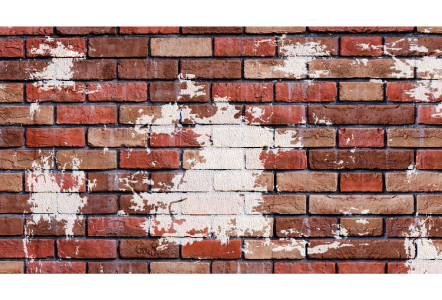 Example of efflorescence on brick wall